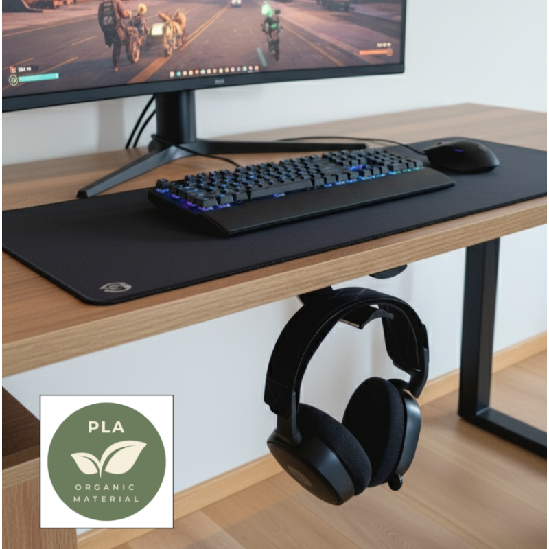 Koptelefoonhouder voor onder bureau / plank